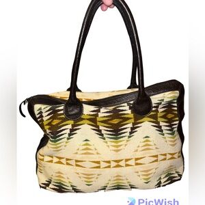 Pendleton Cream and Brown Tote Bag